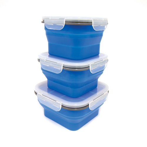 Popup Food Containers Blue 3 Pack