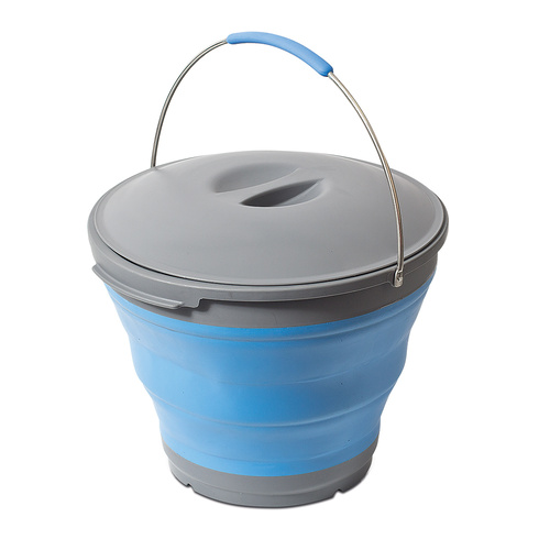 Popup 9.5L Bucket with Lid Blue